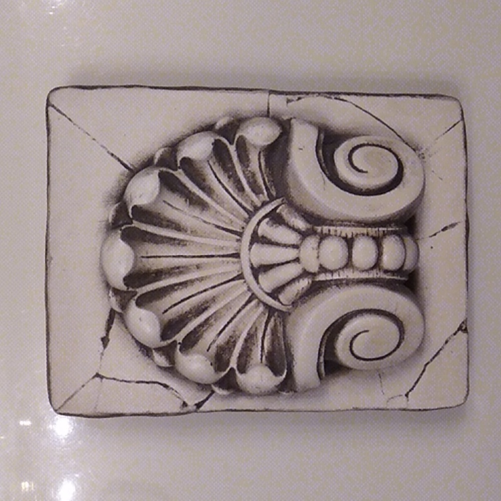 ZEUS *Signed bisque, Atlantis Tile, like Sid Dickens. *Rare & Retired wall art